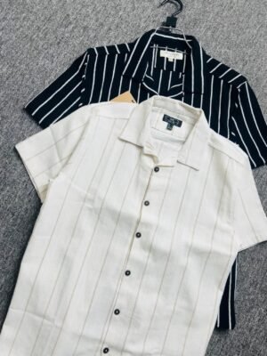 Exclusive Premium Fabrics Cuban Shirt Black & White