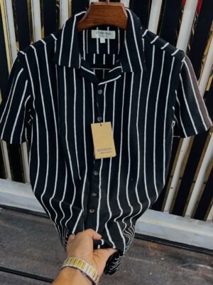 Exclusive Premium Fabrics Cuban Shirt Black