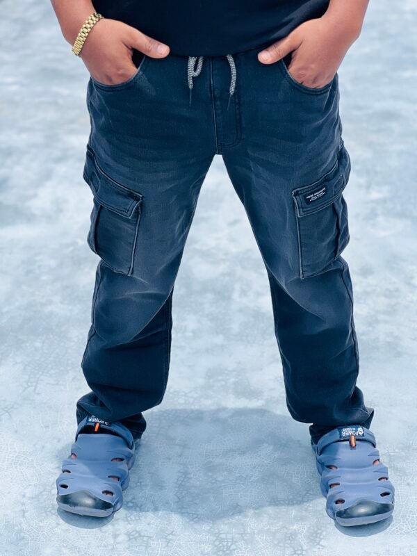 IMG_5570 Premium Denim Cargo Pant Black Light wash