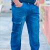 Premium Denim Cargo Pant Blue Light Wash