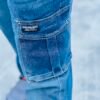 Premium Denim Cargo Pant Blue Light Wash