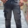 Premium Denim Cargo Pant Black Deep Wash