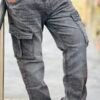 Premium Denim Cargo Pant Deep Ash Wash