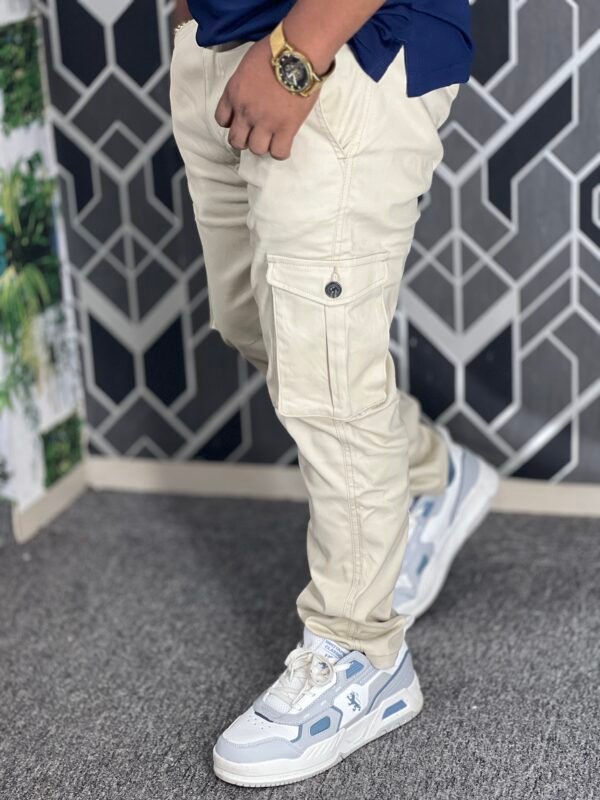 IMG_6004 Premium Casual Twill Cargo Pant Crea, (AC-507)